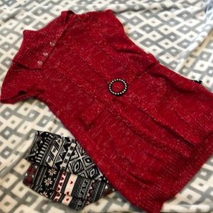 Cute winter outfit.   Dress and 2 leggings